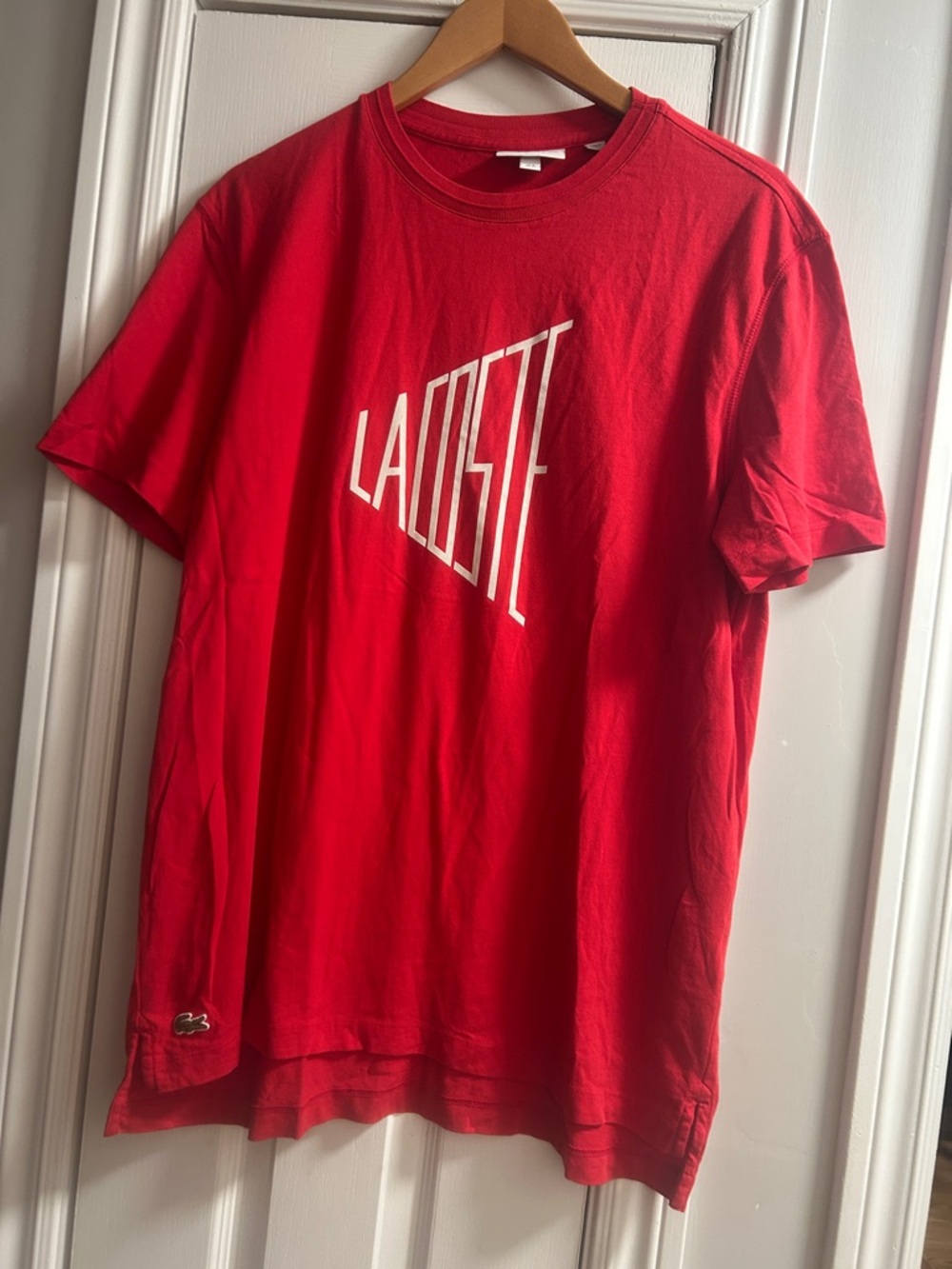 Lacoste Red Crewneck Logo Tee